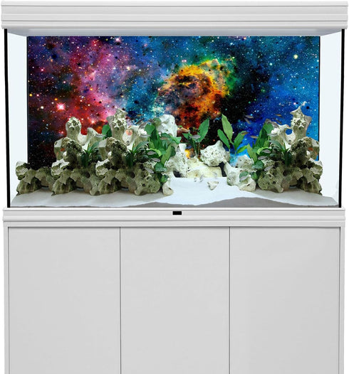 AWERT 48x24 inches Galaxy Aquarium Background Cloud Stars and Colorful Cosmic Universe Fish Tank Background Mystery Space Terrarium Background...
