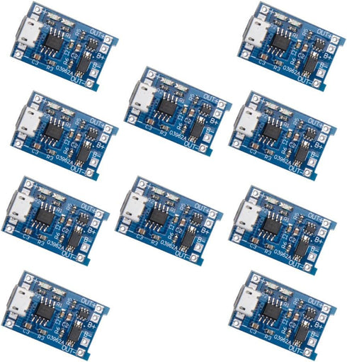 CHENBO 10 Pcs 5V Micro USB 1A 18650 TP4056 Lithium Battery Charging Board with Protection Charger Module...