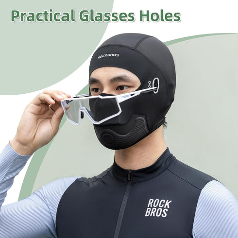 ROCKBROS Cooling Balaclava Mask Cycling Skull Cap Helmet Liner with Glasses Holes Ice Silk Breathable Cycling Cap Sweat Absorption Black...