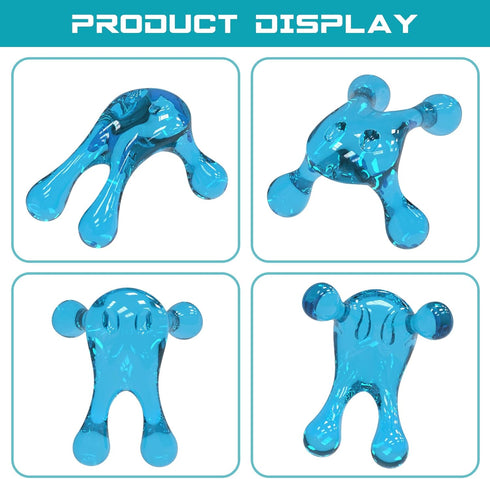 Palm Massage Tool - Easier Grip Handheld Massage Tool, Four Point Massage Tool, for Deep Tissue Pain Relief (Blue)...