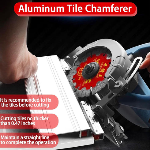 45 Degree Tile Chamfering Tool - Aluminum Alloy, Sturdy & Durable Ceramic Tile Cutter for Precise Angled Cuts & Chamfers Tiling 45 Degree Angle Cu...