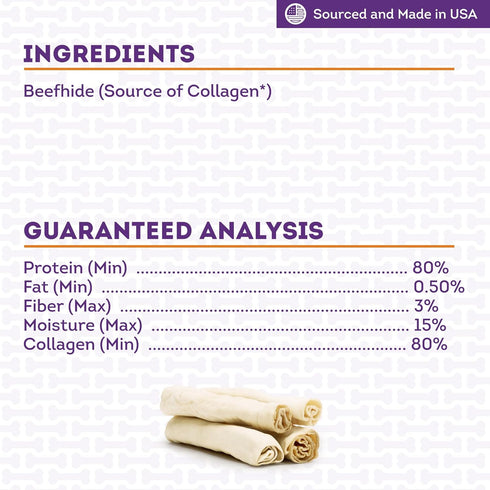 USA Collagen Rolls 9-10" Dog Chew Treats - Natural Flavor, 4 Count/1 Pack...