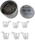 100 Count Shopping Cart Shaped Paper Clips Great for Paper Clip Collectors or Office Gift - Comes in Round Tin with Lid and Gift Box - Silver Meta...