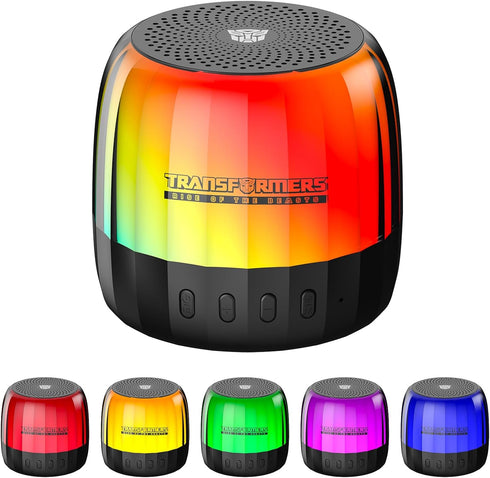 Transformers Small Bluetooth Speaker Bt 5.3 Wireless Portable Bluetooth Speakers with Dynamic RGB Lights Loud Sound 12H Playtime Support TF Card K...