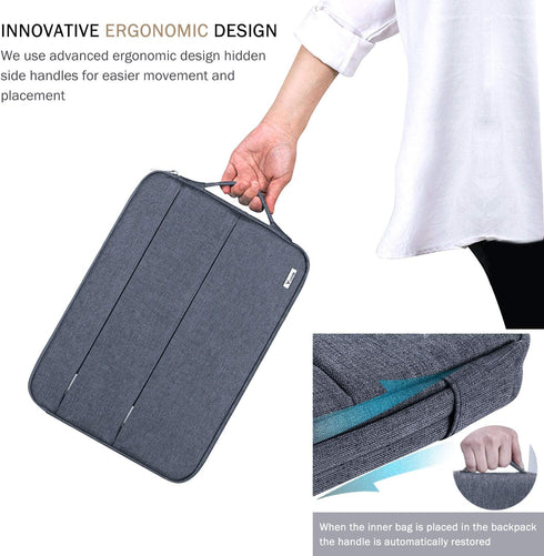 Voova 15.6 16 Inch Laptop Sleeve Carrying Case,Waterproof Computer Cover Bag Compatible with MacBook Pro 16 M3 M2 M1 Pro/Max 2023-2019,Dell XPS 15...