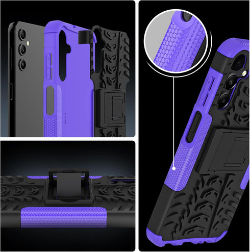 for Samsung Galaxy A15 5G Case with 2 Pack Screen Protector,Military Grade Shockproof, Heavy Duty Robust Bumper Cover with Kickstand for Galaxy A1...