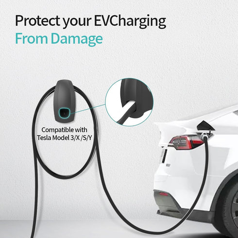 MAX GREEN Tesla Electric Vehicle Charging Cable Organizer/Tesla EV Charger Holder Wall Mount Charger Holder, Car Accessories, Accessory for Model ...