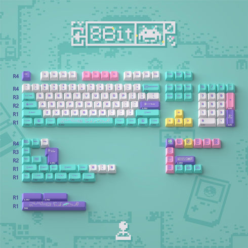 Hyekit PBT Keycaps - Cherry Profile Custom Keycaps, 141 Keys, Dye-Sublimation, Retro Game Console Style Keyboard Keycap Set for Mechanical Keyboar...