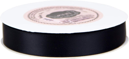VATIN Double Face Black Satin Ribbon 5/8" Continuous 25 Yards,Black Polyester Fabric Ribbon use for Bows Bouquet, Gift Wrapping, Floral Arrangemen...