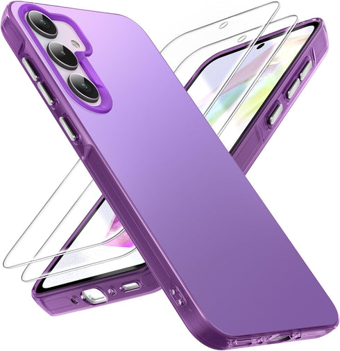 Dssairo for samsung galaxy a35 5g phone case,with 2 pack Tempered Glass Screen Protector?18FT Drop Resistant Matte Back Cover Shockproof Slim Fit ...