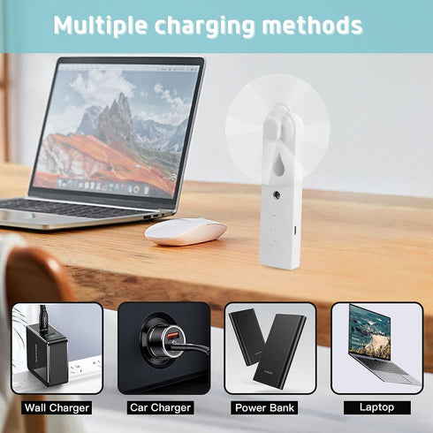 Crethinkaty Mini Handheld Fan USB Misting Fan Rechargeable Portable Pocket Desk Fans Mini Water Spray Hydrating Fan for Office,Home,School,Camping...