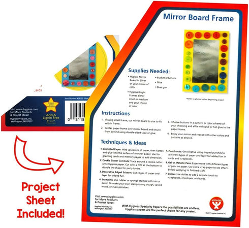 Hygloss Products Mirror Board Sheets - For Arts and Crafts, 12 x 12 in, Silver, 10 Pack...
