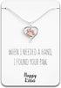 Dog Paw Necklace – Heart Shaped Paw Pendant for Women – Cute Dog Lover Charm with Message Card...