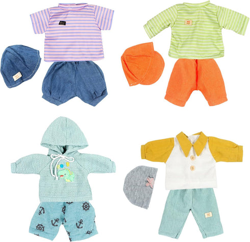 Baby Dolls Clothes Boy for 12 13 14 15 16 Inch Dolls, Doll Clothes 12-14-16 Inch Dolls, 4 Sets 15 inch Doll Outfit Accessories fit Doll Newborn Ba...
