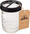 Jarmazing Products Mason Jar Toothbrush Holder – Black – with 16 Ounce Ball Mason Jar – Made from Rust-Proof Stainless Steel...