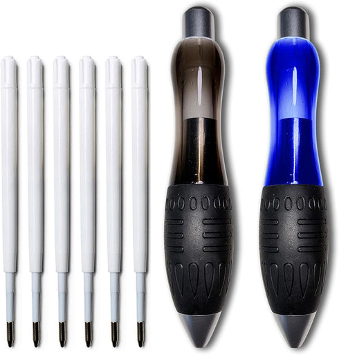 3-Ounce Fat ?????????? ???????????????? Pens for Arthritis Parkinson's Carpal Tunnel Tremors Wide Grip, Thick Barrel, Easy to Hold Black Blue (2 P...