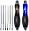 3-Ounce Fat ?????????? ???????????????? Pens for Arthritis Parkinson's Carpal Tunnel Tremors Wide Grip, Thick Barrel, Easy to Hold Black Blue (2 P...