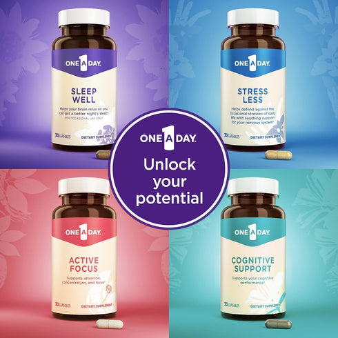 One-A-Day Sleep Supplement - Sleep Supplements for Adults, Sleep Support with Passionflower and Melatonin, Sleep Support with Sleep Well, 30 Capsu...