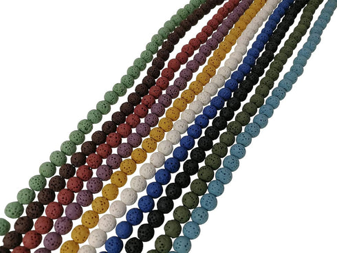 Pamir Tong 500pcs 6mm Bracelet Beads Kit Round Loose Lava Beads Natural Stone & Glass Beads Set for Diffuser Essential Oils Bracelets DIY Jewelry ...