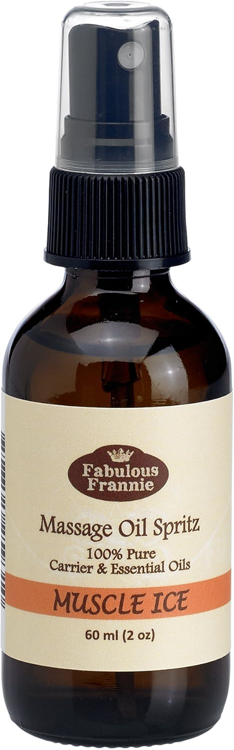 Fabulous Frannie Massage Spray Trio Set includes Muscle Ice, Easy Breathzy and Lavender made with Natural Carrier Oils and Pure Essential Oil 2oz ...
