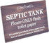 Septic Tank Adhesive Sign - Stylish Walnut Effect, Plaque for Toilet, Bathroom, W.C, Septic Tank...