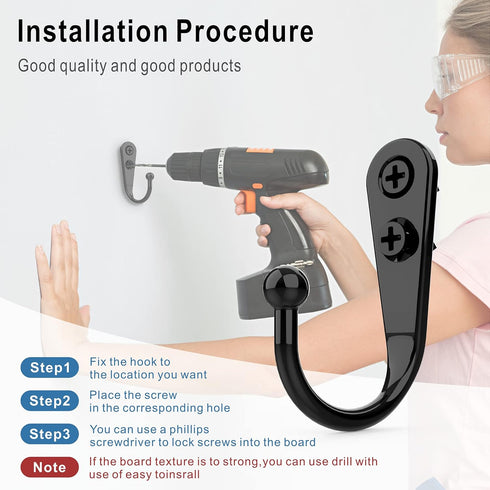 15 Pcs Black Wall Mounted Coat Hooks, Hanger Hook with 30 Pieces Screws for Towel, Key, Robe, Scarf, Bag, Cap, Coffee Cup, Mugs...