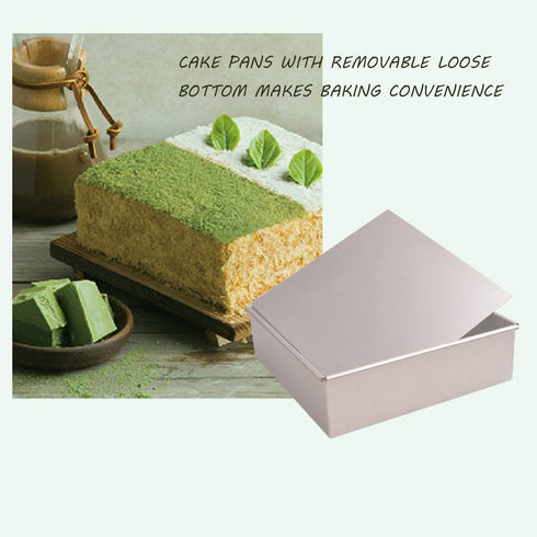 Anodized Aluminum Square Cheesecake Pan Chiffon Cake Mold Baking Mould with Removable Bottom 6 Inch x 6 inch x 3 inch...