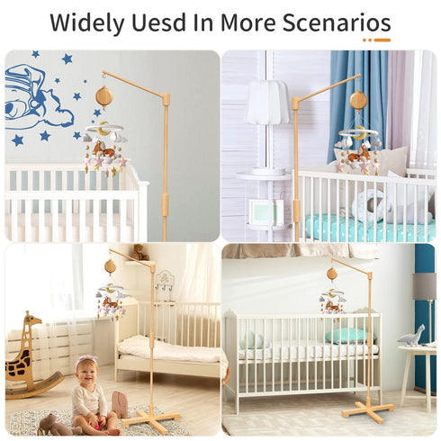 FEISIKE Crib Mobile Motor, Baby Crib Mobile Spinner Nursery Decor Mobile Music Box Volume Control 35 Infant Lullabies Rotating Hanging Rattles Bat...