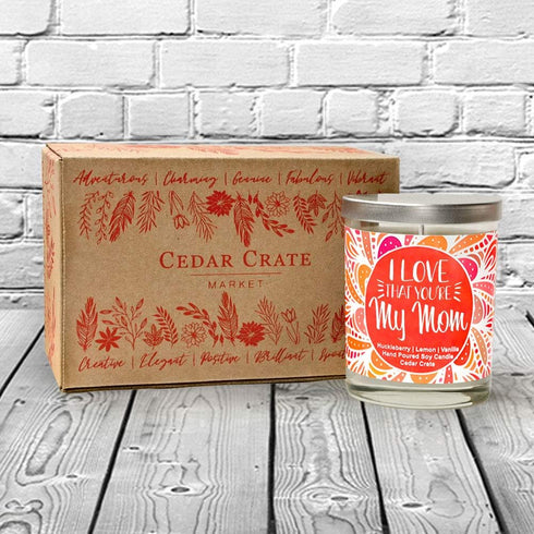 I Love That You're My Mom | Huckleberry, Lemon, Vanilla | Luxury Scented Soy Candles |10 Oz. Jar Candle | Made in USA | Decorative Aromatherapy | ...