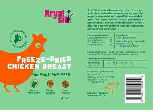 Freeze-Dried Single Ingredient Dog Treats (Chicken Breast)...