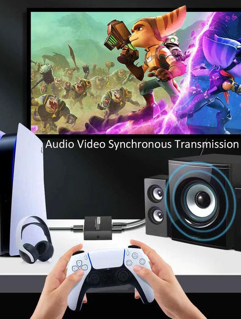 HDMI Audio Extractor, 4K HDMI to HDMI Splitter 3.5mm AUX Audio 1080P, Compatable for TV, PC, PS3/4/5, Blu-ray/DVD/HD Player, Projector, Sound Syst...