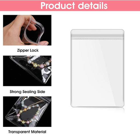 60 Pack Clear Plastic Jewelry Bags, Small Bags for Jewelry Anti Tarnish Jewelry Storage Bags Jewelry Pouches...