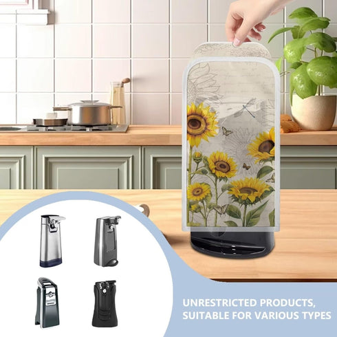 Can Opener Cover Dragonfly Sunflower Can Opener Dust and Stain Protection Small Applicance Cover for Kitchen Fits Most Electric Automatic Can Open...