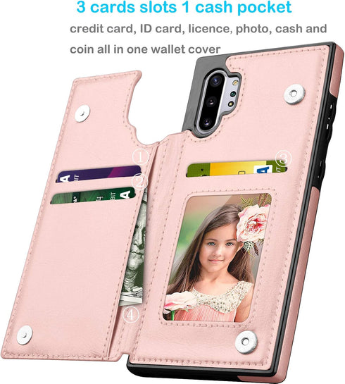 Tekcoo Galaxy Note 10 Plus Wallet Case, Minimalist Luxury PU Leather ID Cash Credit Card Holder Slots Magnetic Closure Kickstand Folio Flip Slim P...