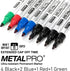 ZEYAR Permanent Markers, Medium Bullet Tip, Aluminum Barrel, Waterproof ink, Quick Dry, Great on Plastic,Wood,Stone,Metal and Glass (4 Black&2 Blu...