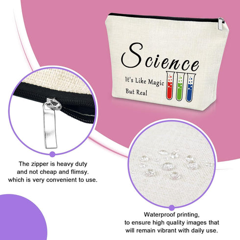 Science Gifts for Women Science Teacher Gifts Makeup Bag Scientist Lovers Gift Scientist Graduation Gift Cosmetic Bag Chemistry Science Gift Birth...
