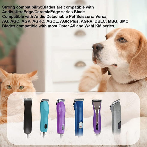 10 Blades Dog Grooming Blades Compatible with Andis/Wahl/Oster Pet Clippers AG AGC Ceramic Sharp Size-10, 1/16-Inch Cut Length (#10 Blade/1PC)...
