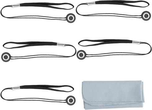 ChromLives 5 Pack Lens Cap Leash Lens Cap Keeper Holder with Microfiber Cleaning Cloth,Prevent Lens Cap Lost Compatible with DSLR SLR Camera Canon...