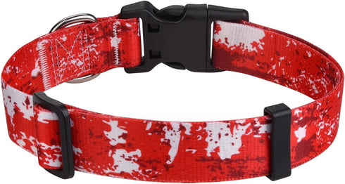 Dog Collar for Small Dogs, Soft Comfy Pet Collar for Small Medium Large Dogs, Floral Pattern for Boy Girl Puppy Dogs(Team Red,S)...