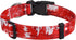 Dog Collar for Small Dogs, Soft Comfy Pet Collar for Small Medium Large Dogs, Floral Pattern for Boy Girl Puppy Dogs(Team Red,S)...