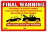 Final Warning Stickers (Pack of 50) Parking Violation Notice Vehicle is Illegally Parked - Large Size 6" X 9" – Yellow...