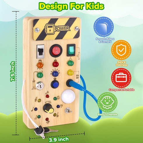 Montessori Busy Board,Montessori Toys for 1-3 Years Old,Baby Sensory Board,Preschool Learning Activities,Wooden Toys for Toddler,Christmas & Birth...