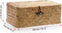 Hipiwe Wicker Shelf Baskets Bin with Lid, Handwoven Seagrass Basket Storage Bins Rectangular Household Basket Boxes for Shelf Wardrobe Home Organi...