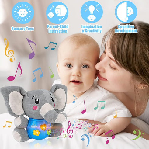 Plush Musical Baby Toys?Cute Elephant Toys for 3-6-12 Months Boys & Girls, Cute Stuffed Animal Infants Baby Toy? Elephant Baby Stuff?Toys for Infa...