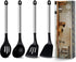 Pleafind 4-Pcs Silicone Cooking Utensils Set, Wok Utensils Set Include Wok Ladle, Slotted Spoon, Solid Spatula and Slotted Spatula, Silicone and S...