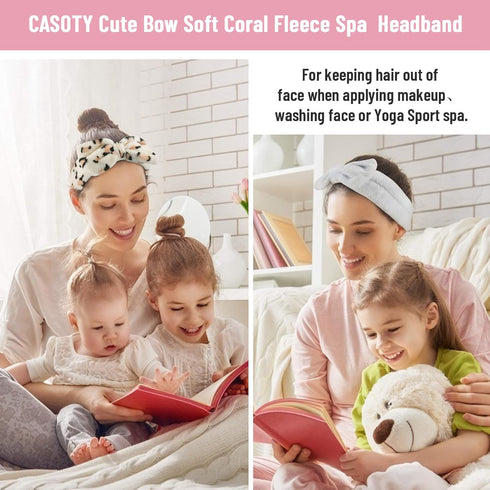6 Pcs Spa Headband, Makeup Hair Band, Soft Coral Fleece Makeup Headband, Face Wash Headband, Bow Hair Band, Makeup Headband, Skincare Headbands, M...