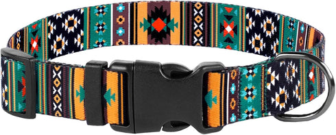 Southwest Dog Collar Tribal Pattern Adjustable Puppy Pet Collars for Small Medium Large Dogs Aztec Print (Tribal, Neck Fit 12"-16")...