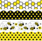 Whaline 69Ft Summer Bee Bulletin Board Borders Bee Honeycomb Dot Flower Self-Adhesive Bulletin Board Trim for Summer Bee Day Decoration Party Home...