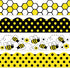 Whaline 69Ft Summer Bee Bulletin Board Borders Bee Honeycomb Dot Flower Self-Adhesive Bulletin Board Trim for Summer Bee Day Decoration Party Home...