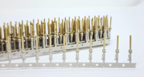 Connectors Pro D-Sub 2mm Male Crimp Pins, 200 Gold Tin Plated DB Male Crimp Connectors for DB9, DB25, DB37, DB15, DB50...